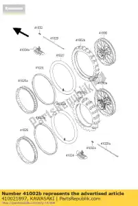 Kawasaki 410021897 tire,fr,80/100-21 51m - Bottom side