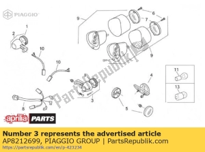 aprilia AP8212699 rh delantero / lh trasero gire indic. - Lado izquierdo