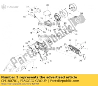 CM180701, Aprilia, vite autofilettante d4x16, Nuovo