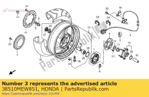 honda 38510MEW851 sensor, rr. wheel speed - Bottom side