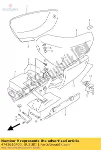 suzuki 4743610F00 shield,tool hol - Bottom side