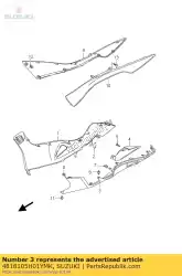 schild, beenzijde van Suzuki, met onderdeel nummer 4818105H01YMK, bestel je hier online: