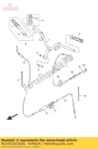 yamaha 901051003600 tornillo (chasis 371) - Lado inferior