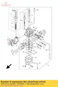 yamaha 5HH141122500 válvula, acelerador 1 - Lado inferior