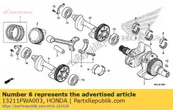 Here you can order the bearing a, connecting rod from Honda, with part number 13211PWA003: