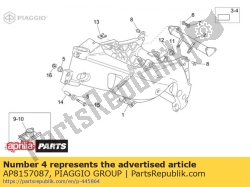 Aprilia AP8157087, Decalque da moldura lh, OEM: Aprilia AP8157087