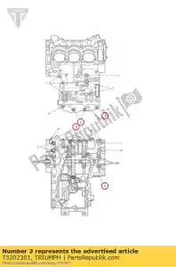 triumph T3202301 bolt, rhhf, m6x1.0x40, slv - Bottom side