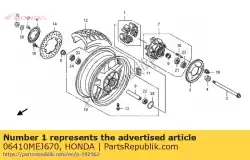 Aqui você pode pedir o conjunto amortecedor, roda em Honda , com o número da peça 06410MEJ670: