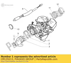 Here you can order the carburettor cpl. From Piaggio Group, with part number CM129213: