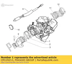 Piaggio Group CM129213 carburettor cpl. - Bottom side