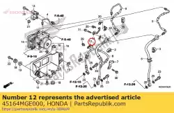 Aqui você pode pedir o clamper, r. Fr. Mangueira do freio em Honda , com o número da peça 45164MGE000: