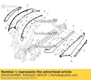 Piaggio Group 65635300NM parte posterior del cuerpo lado izquierdo - Lado inferior