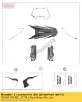 78008199300, KTM, sticker kit kpl. sd griekenland 09 ktm exc 125 250 300 450 530 2009, Nieuw