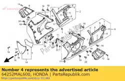 mat b, onderbak van Honda, met onderdeel nummer 64252MAL600, bestel je hier online: