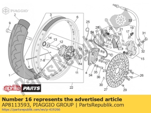 aprilia AP8113593 bremsbelagsatz - Unterseite