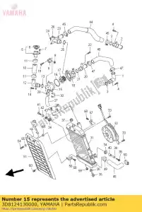 yamaha 3D8124130000 couvercle, thermostat - La partie au fond