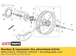 Aprilia AP8125423, Entretoise extérieure, OEM: Aprilia AP8125423