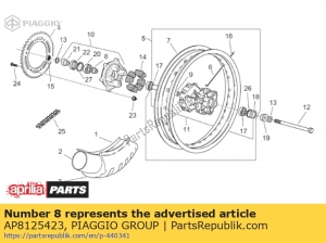 aprilia AP8125423 outside spacer - Bottom side