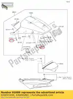 920091934, Kawasaki, tornillo, 5x20 zx600-j1 kawasaki  zrx zx zxr zzr 600 900 1000 1200 1400 2000 2001 2002 2003 2004 2005 2012 2013 2014 2015 2016 2017 2018 2019 2020 2021, Nuevo