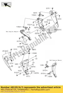 Kawasaki 491250028726 shroud,lh,m.o.blue - Bottom side