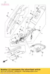 demper, uitlaat van Yamaha, met onderdeel nummer 3D7147370000, bestel je hier online: