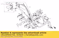 18320MAW760, Honda, pipe, fr. ex. honda xl 600 1997 1998 1999, New