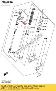 suzuki 5117414J00 caso, guia de haste - Lado inferior