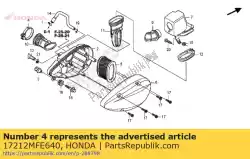 Ici, vous pouvez commander le bande, tube de raccordement auprès de Honda , avec le numéro de pièce 17212MFE640: