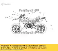 2H001417, Piaggio Group, decalcomania del parabrezza rh derbi senda sm drd x treme zdpabb01, zdpabl01 50 2014 2016 2017 2018, Nuovo