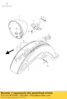 5311010F30YAY, Suzuki, fender comp,fro suzuki vl intruder c1500 vl1500 lc 1500 , New