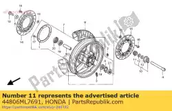 versnelling, snelheidsmeter van Honda, met onderdeel nummer 44806ML7691, bestel je hier online: