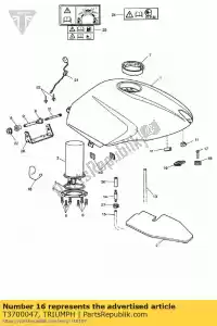 triumph T3700047 gids, kabel - Onderkant