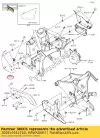 36001008151B, Kawasaki, lato coperchio, lh, m.m.c.gray kawasaki vulcan 900 classic vn900 custom , Nuovo