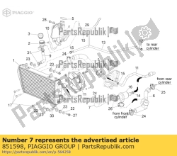 Aprilia 851598, Rura termostat-ch?odnica, OEM: Aprilia 851598