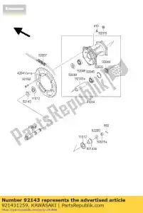 Kawasaki 921431259 collar, eje rr, l = 22 - Lado inferior