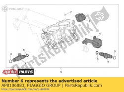 Aprilia AP8106883, Cuerpo valvola estrangulamiento, OEM: Aprilia AP8106883