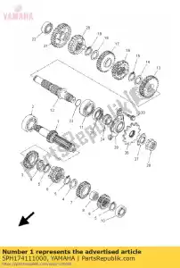 Yamaha 5PH174111000 asse, principale - Il fondo