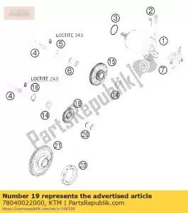 ktm 78040022000 idler gear 30-t cpl. - Bottom side