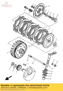 yamaha 36X161110000 engranaje, accionamiento primario - Lado inferior