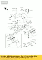 140901056DG, Kawasaki, cover, rr spatbord, lh, si zx400-l1 kawasaki zxr 400 1991 1992 1993 1994 1995 1997 1998 1999, Nieuw