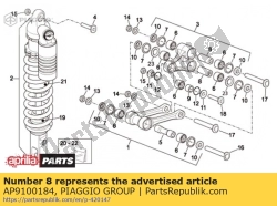 Aprilia AP9100184, Perno del pistone, OEM: Aprilia AP9100184