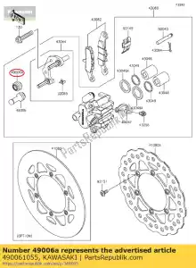 kawasaki 490061055 laars, remklauw ar80-a1 - Onderkant