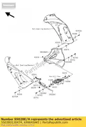 Here you can order the cowling,lwr,rh,g. Silver from Kawasaki, with part number 550280120474: