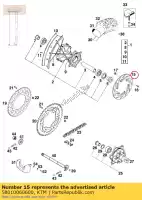 58010060600, KTM, Contatori disco freno posteriore 220mm ktm  adventure competition duke e egs enduro exc lc lc4 ls lse mxc rally rallye rxc sc six sm sup super sx sxc 125 350 400 440 450 540 550 620 640 660 1994 1995 1996 1997 1998 1999 2000 2001 2002 2003 2004 2005 2006 2007 2020, Nuovo