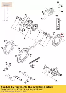 ktm 58010060600 tylna tarcza hamulcowa liczniki 220mm - Dół