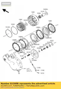 kawasaki 922001107 rondelle, 7,7x13x1,0 klf400-b1 - La partie au fond