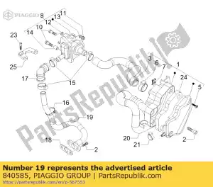 Piaggio Group 840585 pipe - Bottom side