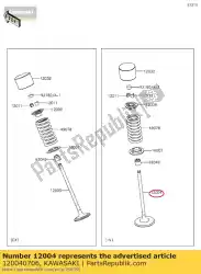 Ici, vous pouvez commander le soupape d'admission er650ecf auprès de Kawasaki , avec le numéro de pièce 120040706: