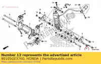 90105GE3760, Honda, parafuso, flange, 10x64 honda vfr  a nsr s cbr f crossrunner x fmx funmoto slr fx vigor nsr50s cbr600f slr650 fx650 fmx650 vfr800x vfr800f 800 50 600 650 , Novo