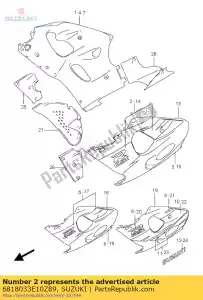 Suzuki 6818033E10Z89 tape set, kap u - Onderkant